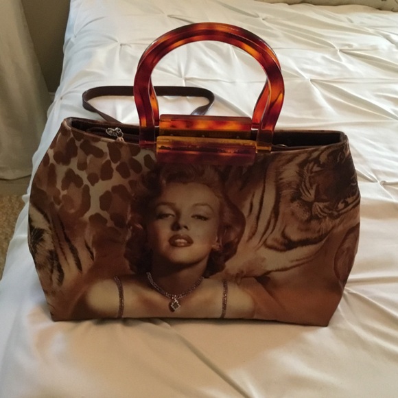 Marilyn Monroe Brown and Tan Artistic Satchel